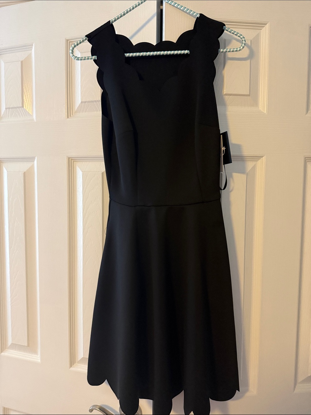 Black Scallop-Edge Women's Dress